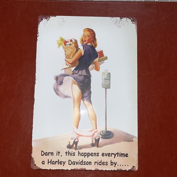 Retro Metal Tin  “Darn it,This Happens Everytime a Harley Davidson Rides By” - Picture 4 of 14
